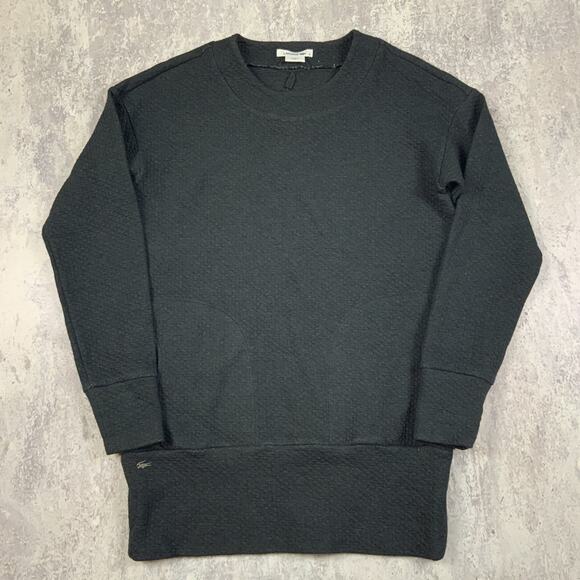 Lacoste Sweater Mens Size 36 Black Devanlay Pocket Quilted Crewneck Pullover - Picture 1 of 6